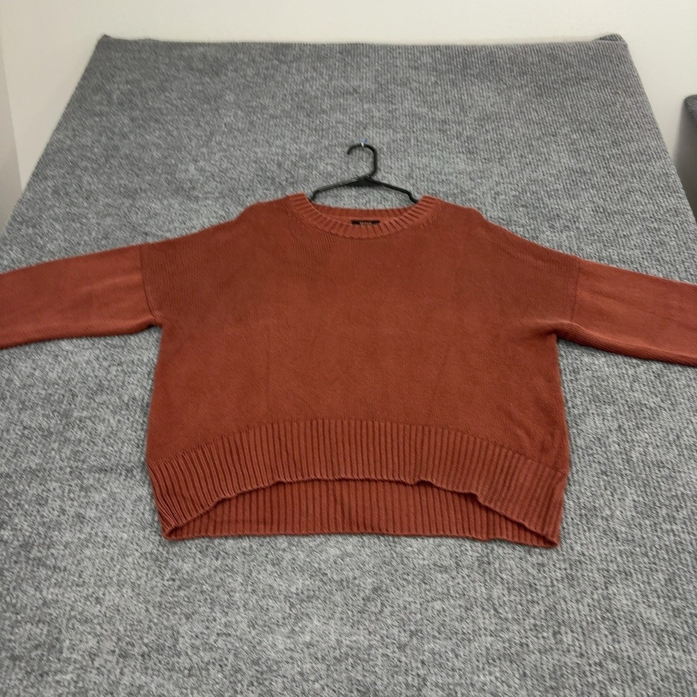Quince Sweater Womens S Rust Organic Cotton Knit Crewneck Oversized Minimalist